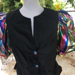 Vintage black lame sleeve